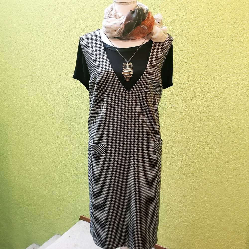 🍒BOGO! NWT Sag Harbor Houndstooth Dress, Sz. 18,